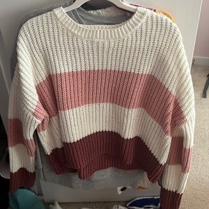 Francescas Pink Striped Sweater Size Medium
